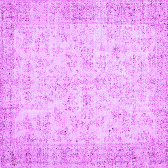 Square Machine Washable Abstract Purple Contemporary Area Rugs, wshcon453pur