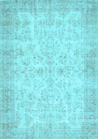 Abstract Light Blue Contemporary Rug, con453lblu