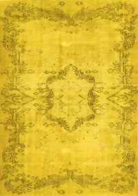 Abstract Yellow Contemporary Rug, con454yw