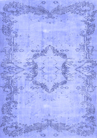 Abstract Blue Contemporary Rug, con454blu