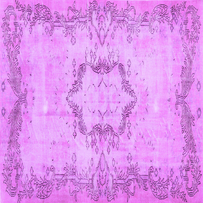 Square Abstract Purple Contemporary Rug, con454pur