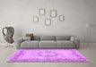 Machine Washable Abstract Purple Contemporary Area Rugs in a Living Room, wshcon454pur