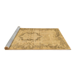 Sideview of Machine Washable Abstract Brown Contemporary Rug, wshcon454brn