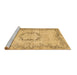 Sideview of Machine Washable Abstract Brown Contemporary Rug, wshcon454brn