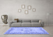 Machine Washable Abstract Blue Contemporary Rug in a Living Room, wshcon454blu