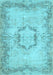 Abstract Light Blue Contemporary Rug, con454lblu