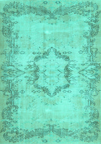 Abstract Turquoise Contemporary Rug, con454turq