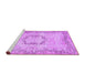 Sideview of Machine Washable Abstract Purple Contemporary Area Rugs, wshcon454pur