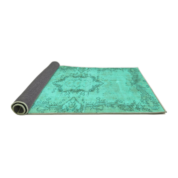 Sideview of Abstract Turquoise Contemporary Rug, con454turq
