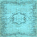 Square Machine Washable Abstract Light Blue Contemporary Rug, wshcon454lblu