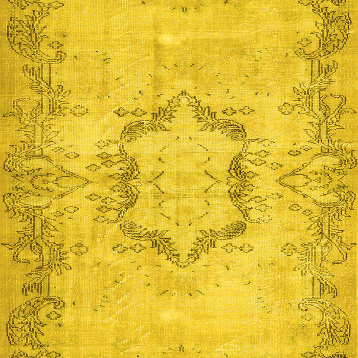 Machine Washable Abstract Yellow Contemporary Rug, wshcon454yw