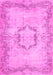Machine Washable Abstract Pink Contemporary Rug, wshcon454pnk