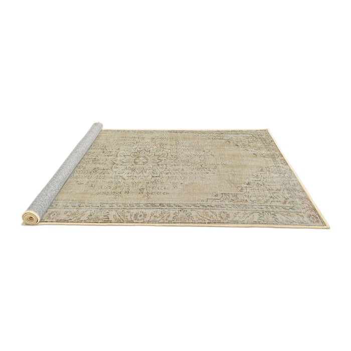 Serging Thickness of Machine Washable Contemporary Light French Beige Brown Rug, wshcon455