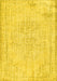 Machine Washable Abstract Yellow Contemporary Rug, wshcon455yw