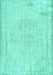 Machine Washable Abstract Turquoise Contemporary Area Rugs, wshcon455turq