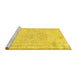 Sideview of Machine Washable Abstract Yellow Contemporary Rug, wshcon455yw