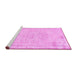 Sideview of Machine Washable Abstract Pink Contemporary Rug, wshcon455pnk