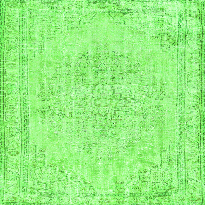 Serging Thickness of Abstract Green Contemporary Rug, con455grn