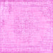 Square Machine Washable Abstract Pink Contemporary Rug, wshcon455pnk