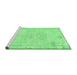 Sideview of Machine Washable Abstract Emerald Green Contemporary Area Rugs, wshcon455emgrn