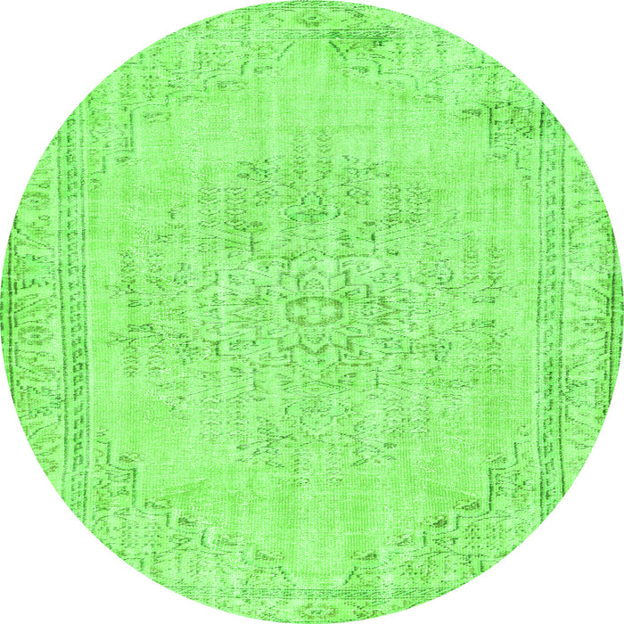 Square Abstract Green Contemporary Rug, con455grn