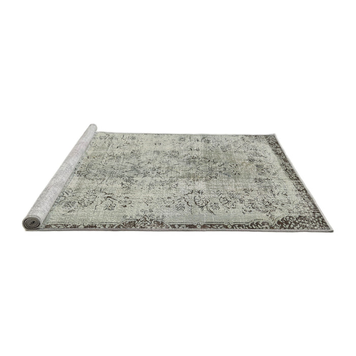 Serging Thickness of Machine Washable Contemporary Grey Gray Rug, wshcon456