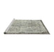 Serging Thickness of Machine Washable Contemporary Grey Gray Rug, wshcon456