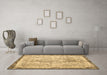 Machine Washable Abstract Brown Contemporary Rug in a Living Room,, wshcon456brn