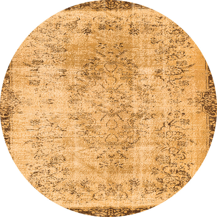 Square Abstract Orange Contemporary Rug, con456org
