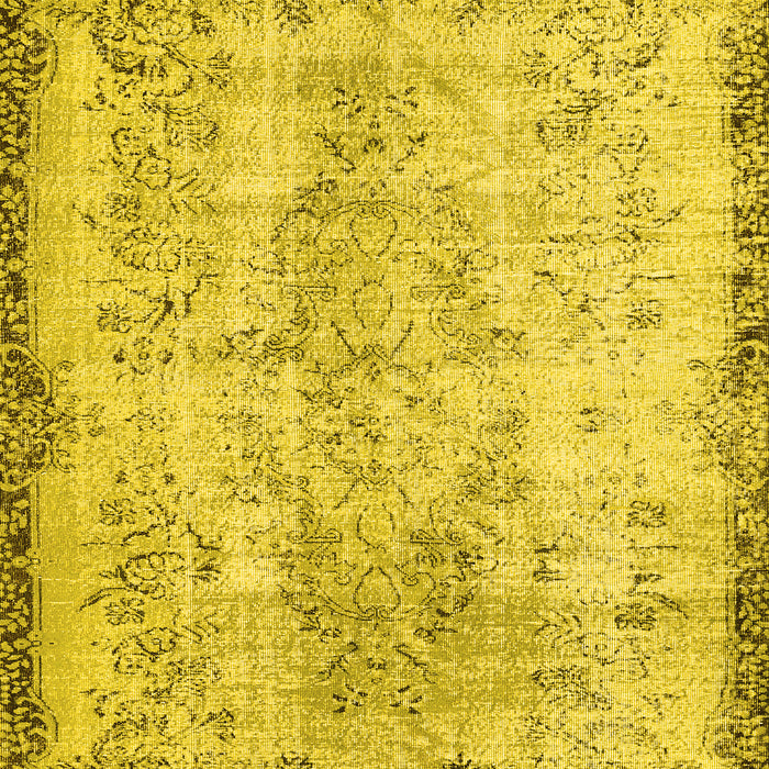 Machine Washable Abstract Yellow Contemporary Rug, wshcon456yw