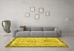 Machine Washable Abstract Yellow Contemporary Rug in a Living Room, wshcon456yw