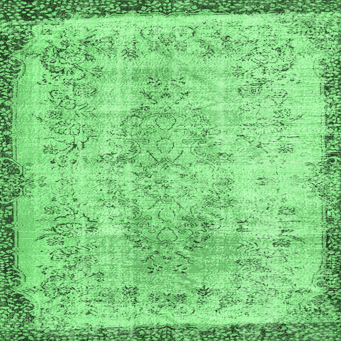Square Abstract Emerald Green Contemporary Rug, con456emgrn
