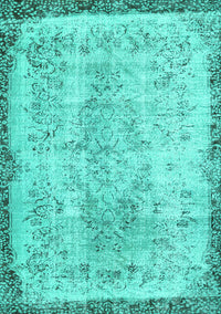 Abstract Turquoise Contemporary Rug, con456turq