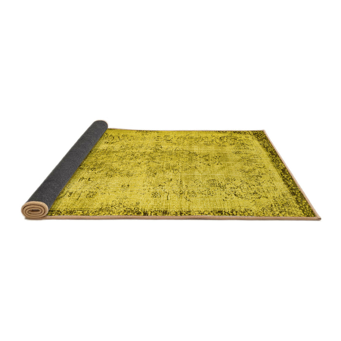 Sideview of Abstract Yellow Contemporary Rug, con456yw