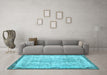 Machine Washable Abstract Light Blue Contemporary Rug in a Living Room, wshcon456lblu