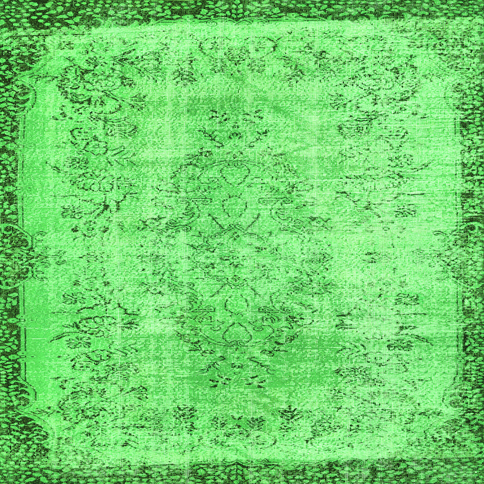Serging Thickness of Abstract Green Contemporary Rug, con456grn