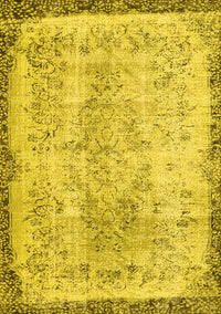 Abstract Yellow Contemporary Rug, con456yw