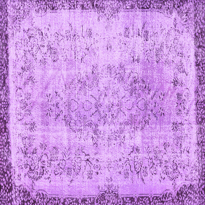 Square Abstract Purple Contemporary Rug, con456pur