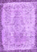 Machine Washable Abstract Purple Contemporary Area Rugs, wshcon456pur