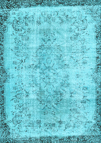 Abstract Light Blue Contemporary Rug, con456lblu