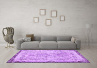 Machine Washable Abstract Purple Contemporary Rug, wshcon456pur