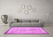 Machine Washable Abstract Pink Contemporary Rug in a Living Room, wshcon456pnk