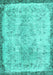 Machine Washable Abstract Turquoise Contemporary Area Rugs, wshcon456turq