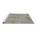 Serging Thickness of Machine Washable Contemporary Pale Silver Gray Rug, wshcon457