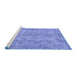 Sideview of Machine Washable Abstract Blue Contemporary Rug, wshcon457blu