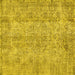 Square Machine Washable Abstract Yellow Contemporary Rug, wshcon457yw