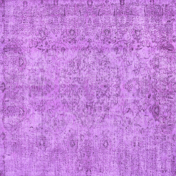 Square Machine Washable Abstract Purple Contemporary Area Rugs, wshcon457pur