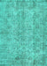 Machine Washable Abstract Turquoise Contemporary Area Rugs, wshcon457turq