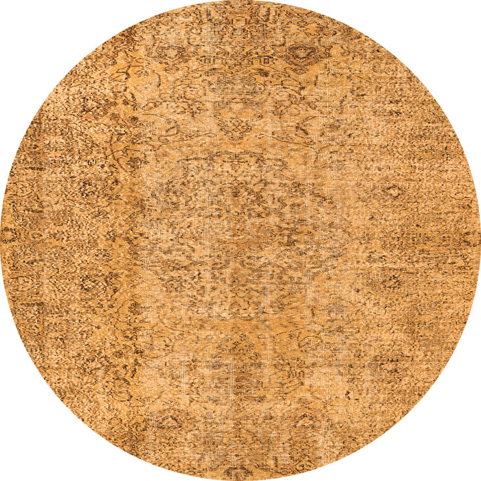 Square Abstract Orange Contemporary Rug, con457org