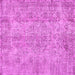 Square Machine Washable Abstract Pink Contemporary Rug, wshcon457pnk